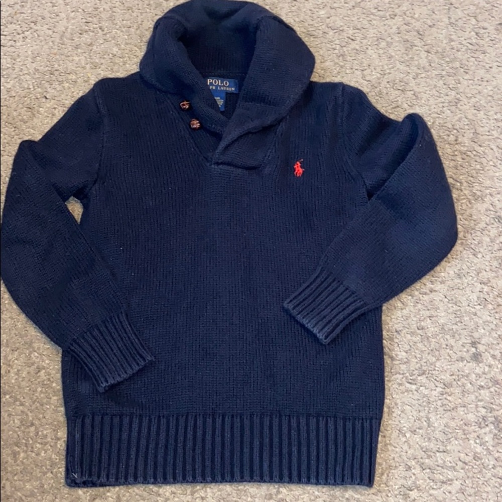 Boys navy blue Ralph Lauren sweater size S (8)